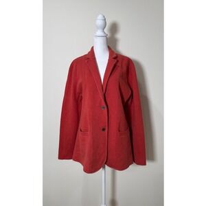 J Crew Size XL Women Knit Button Front Blazer 100% Cotton